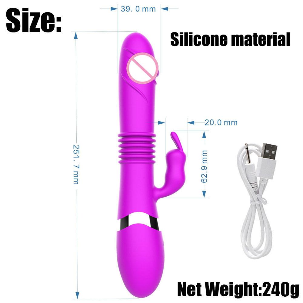 Silicone Rabbit Vibrator for Women 10 Modes Battery Powered G-Spot Clit Stimulator Thrusting Dual Motor Waterproof Sex Toy