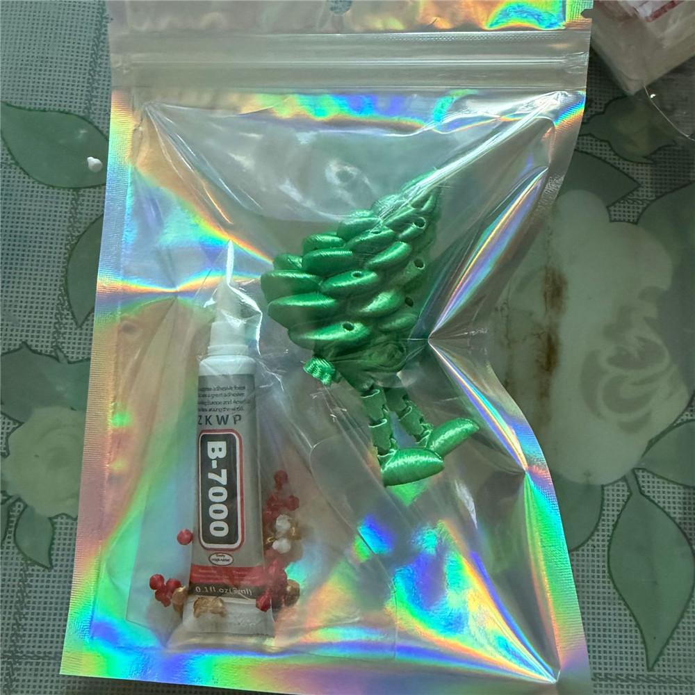 

3D Printed Christmas Cute Desktop Ornaments Christmas Tree Colorful Joints Movable Shape Gift Decoration DIY Assembly With Glue 5CM