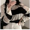 New Casual Twist Long Sleeved Striped Sunscreen Knitted Sweater Korean Style Women Retro Top Thin Hollow Out Loose Blouse O Neck Simple Clothing