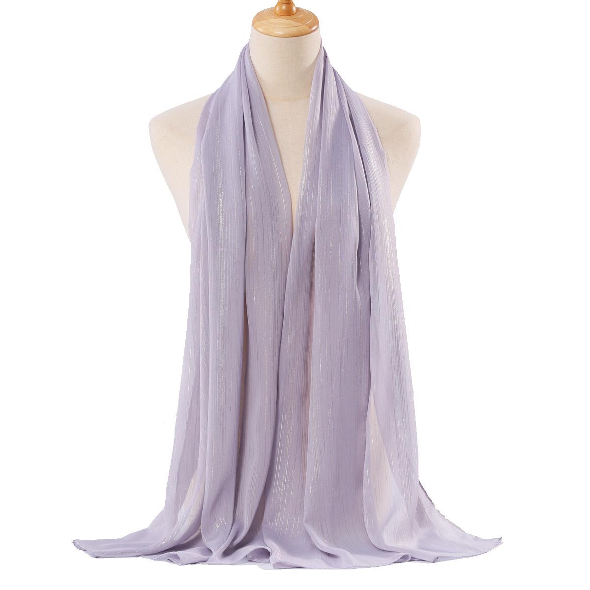 

Нова шифонова срібляста шовкова хустка Хуей етнічна хустка Близький Схід африканська хустка на голову малайзійська хустка 70*175CM