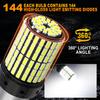 2pcs High Power Car LED Bulbs 1156 BA15S P21W BAU15S PY21W 1157 P21/5W T20 7440 W21W Canbus 144SMD Turn Signal Lamp Brake Reverse Tail Light 12V