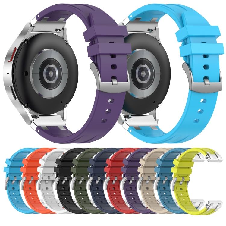 20mm Quick‑Release Silver‑Buckle Royal‑Style Silicone Watch Band Strap, Replacement Wrist Accessory for Huawei Watch GT3 42mm Smart Watch