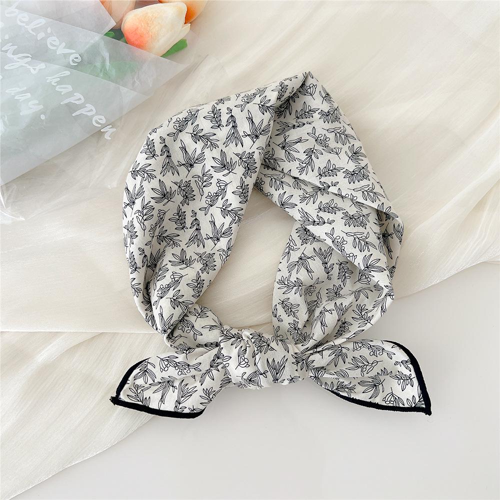 58 Cotton Linen Small Square Silk Scarf for Women - Spring/Autumn/Summer Korean Style Headband & Decorative Scarf