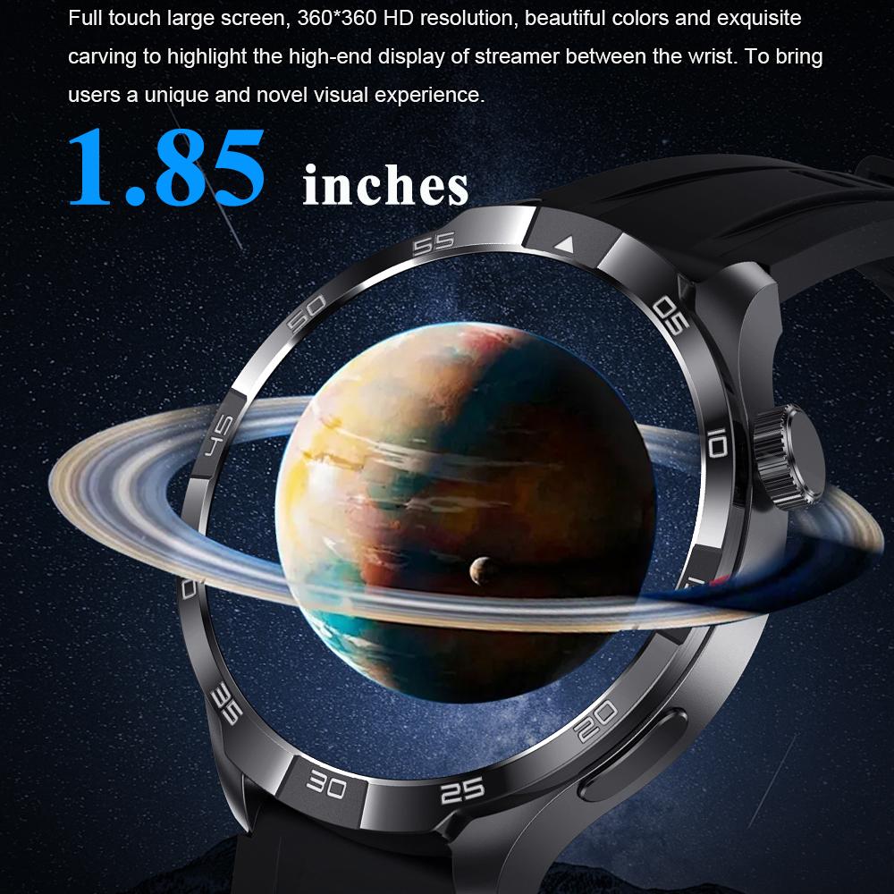 New Business Smart Watch Men 1.85" Ultra HD Bluetooth Call 410 mAh Blood Pressure Blood Oxygen GPS Track Compass NFC SmartWatch