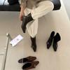 Retro inner heightening short boots women's boots new pointed belt buckle fashion western boots black coffee