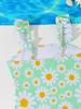 2026 European Girls' Printed One-Piece Swimsuit for Toddlers