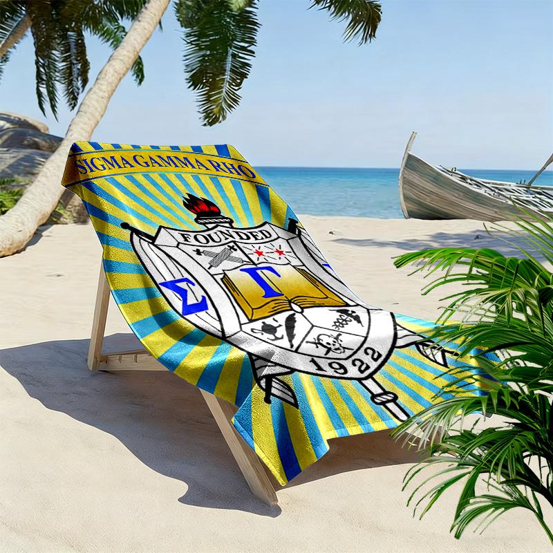 Sigma Gamma Rho Print Beach Towel, Large Soft Quick Dry Towel for Beach Camping Swimming