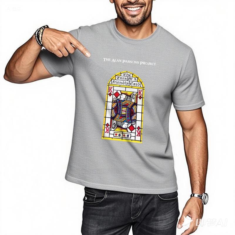 Men tshirt Graphic Cotton Tshirt Stained Glass Window Design Breathable Round Neck Tee Fashionable Summer Trendy Tshirt