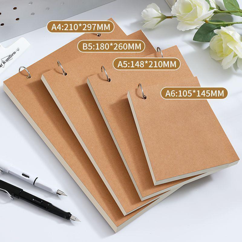 Portable A4 Ring Binder, A6 Detachable Drawing Book, and A5 Tear-off Sketchbook Set.