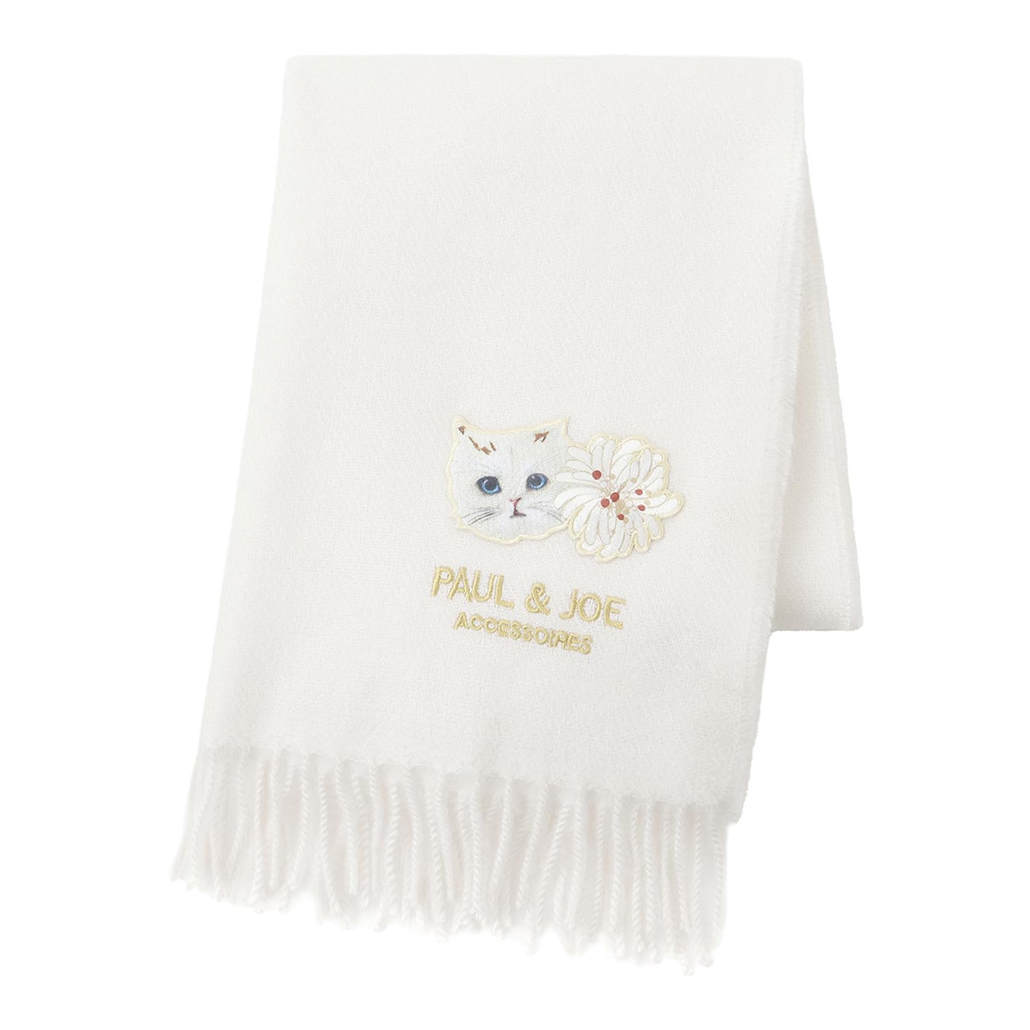 

PAUL JOE ACCESSOIRES Logo Cat Patch Scarf with Brand Package [Moonbat] & (48142)