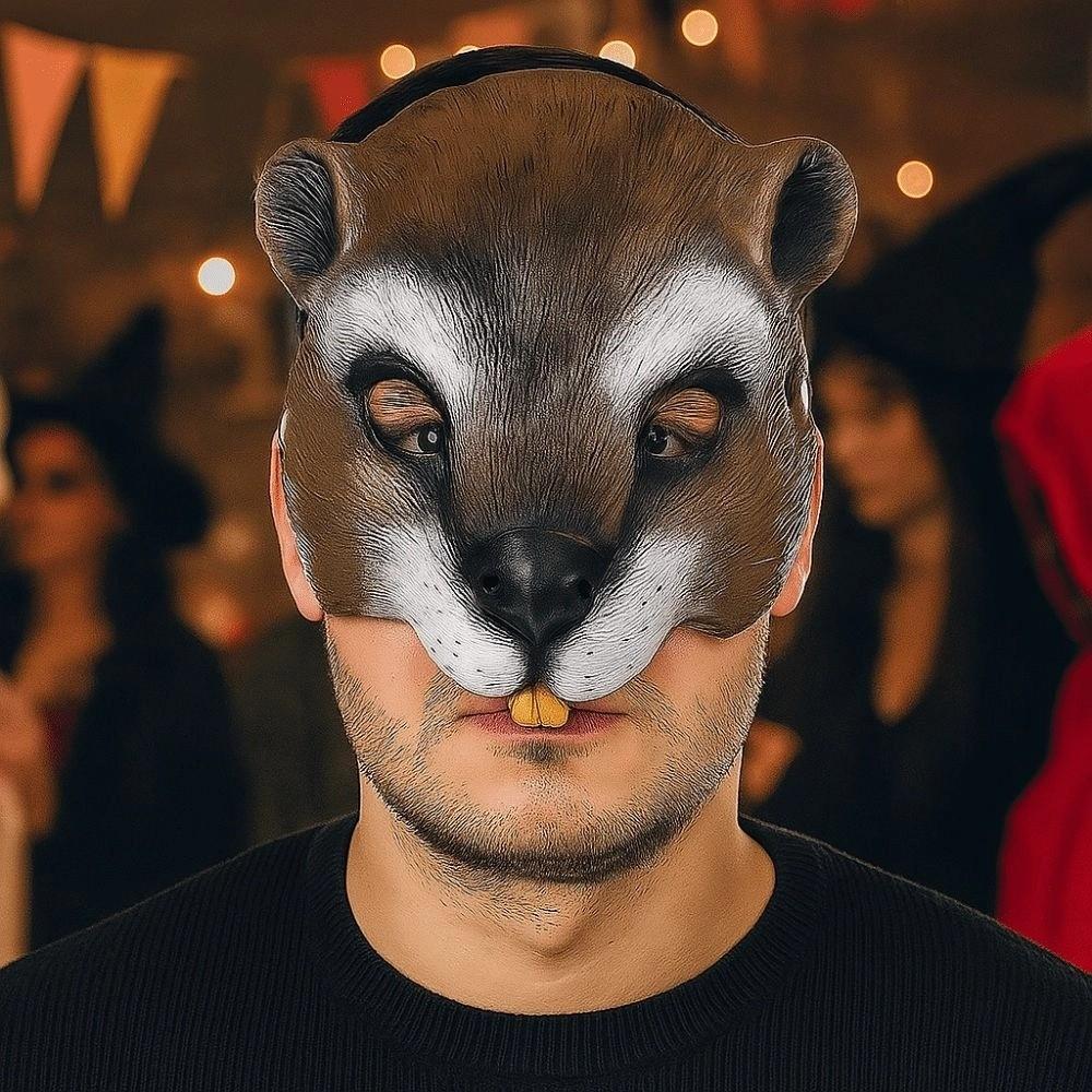 3D Halloweenská veverčí maska Realistická kreativita Zvířecí poloviční maska Elastické popruhy Unisex Maškarní maska Muž Žena