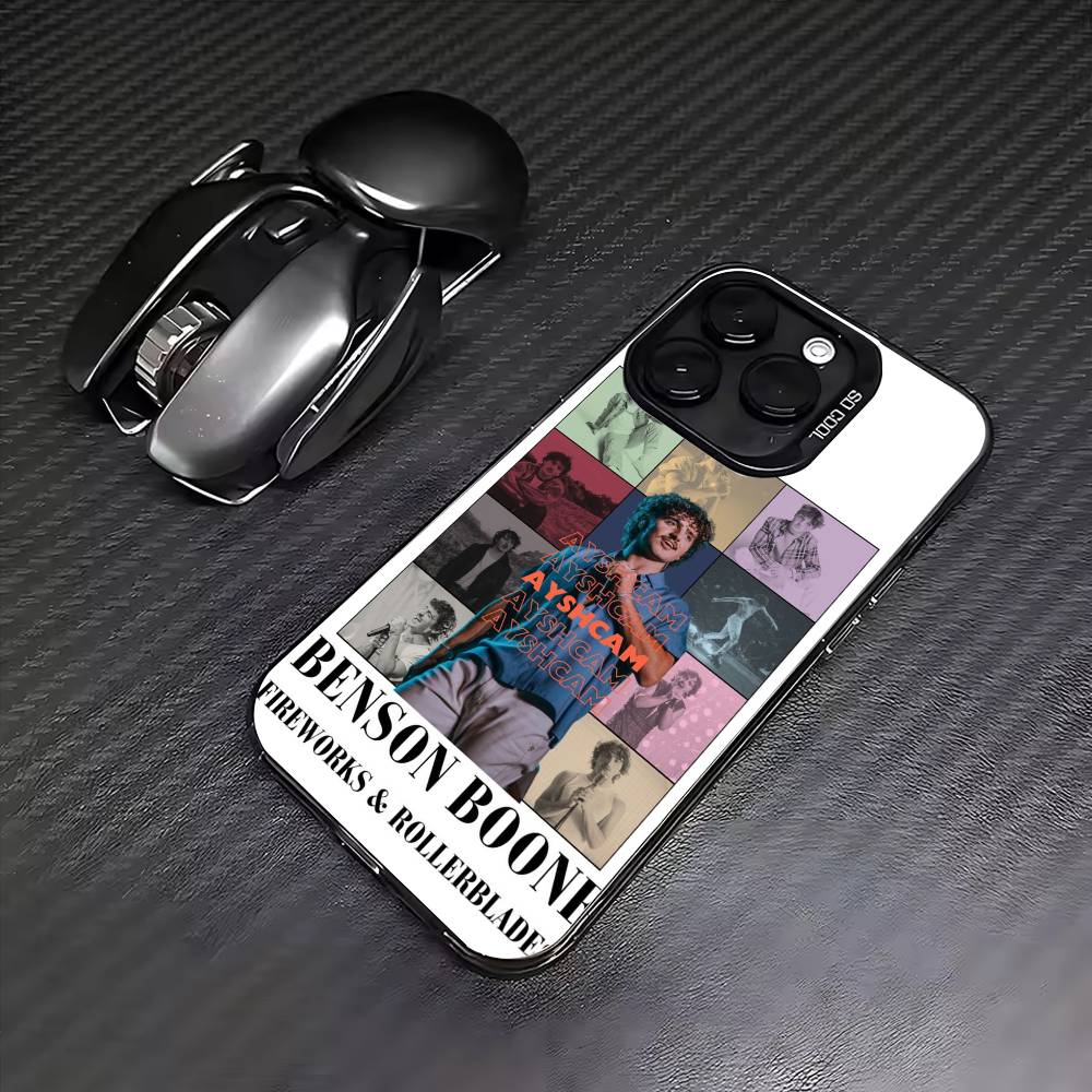 B-Benson Boone Singer Phone Case For iPhone17,16,15,14,13,12,11 Plus,Pro Max Colored Silver Plated Inside Cover