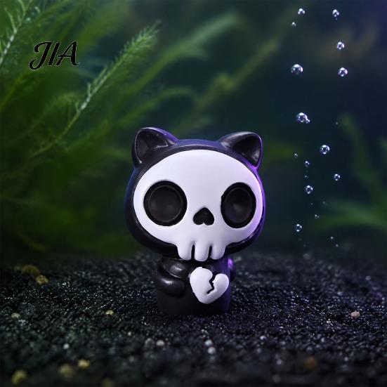Halloween Miniature for DIY Landscaping Ornament, Skeleton Tombstone Miniature, Cute Mini Grim Reaper Bat Decor Haunted House Displays Figurine