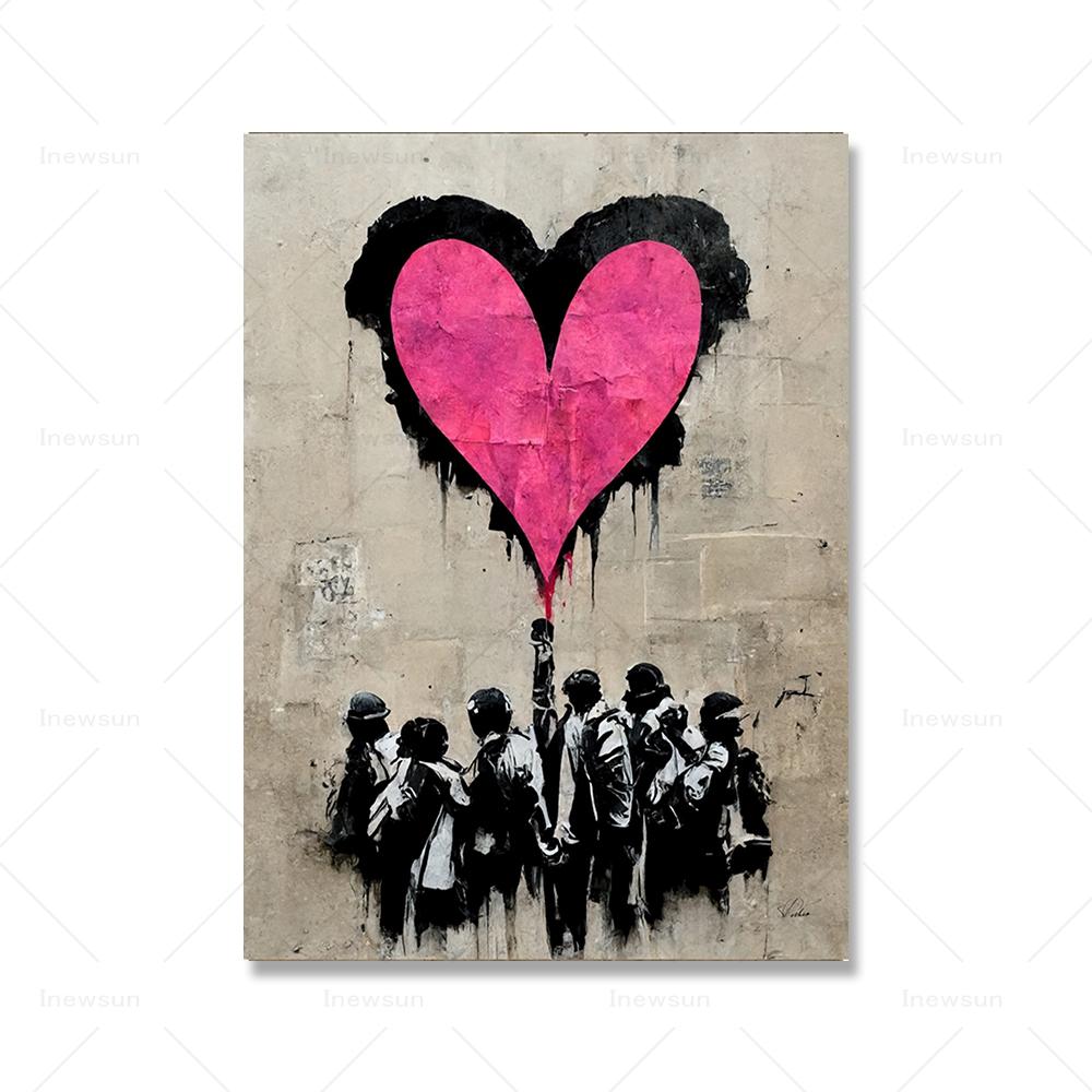 Banksy Street Graffiti Decorative Canvas Painting Smartphone Girl Art Poster Abstract Figure Mural Room Wall Decoration Prints