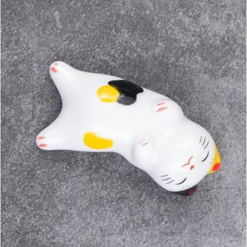 AEOLK Cat Chopstick Rest, Lucky Cat, Chopstick Rest, Cat Chopstick Pillow, Ceramic, Cute Decoration, Perfect for Izakaya, Family Dining Table, Living