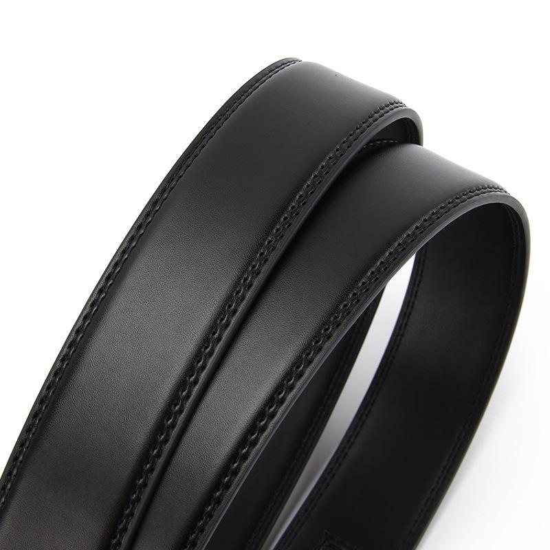Frosted Automatic Buckle Edge Two-Layer Cowhide Belt, Business And Leisure Men'S Trendy Belt