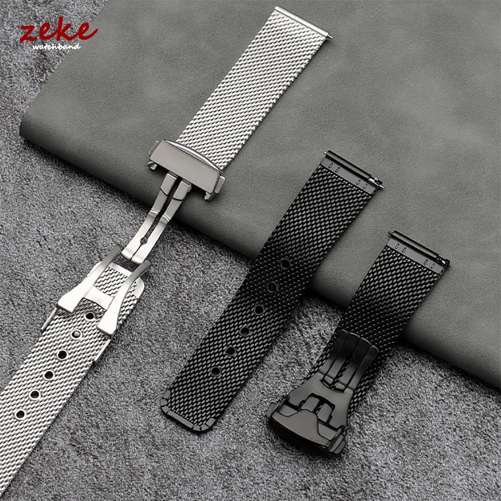 Luxury Stainless Steel Watch Bracelet Silver Milanese Mesh Watch Band Quick Release 20mm 22mm Straps for Omega Seamaster 007