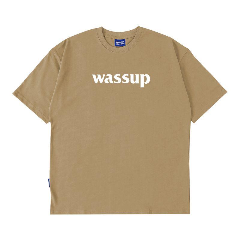 Wassup Heods Simple T-Shirt with Built-In Trendy Solid Color Pure Cotton Casual Top for Men and Women Official Store