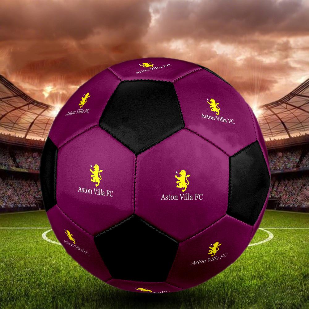 Aston Villa F.C Soccer Ball Colorful All Ages Machine Stitched PVC Competition Ready Durable High-Bounce.SIZE5