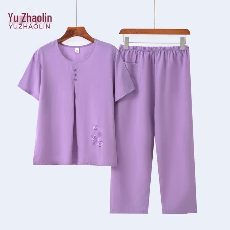 YUZHAOLIN Women s Summer Short Sleeve Pajama Set XL