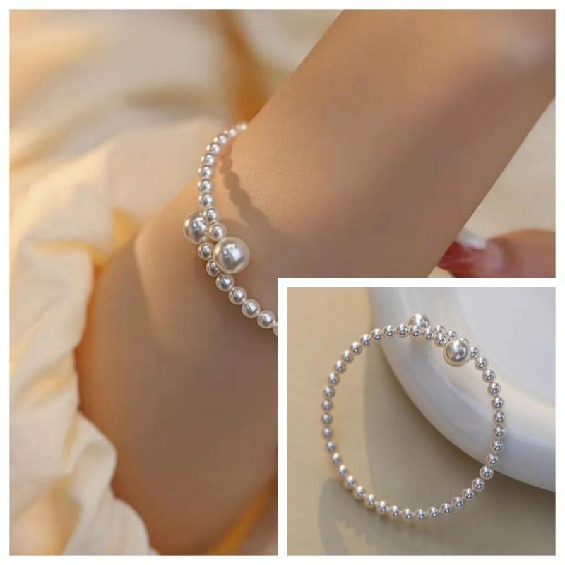 Elegant French Pearl Bracelet: Versatile, Retro, and Simple Design for Women белый