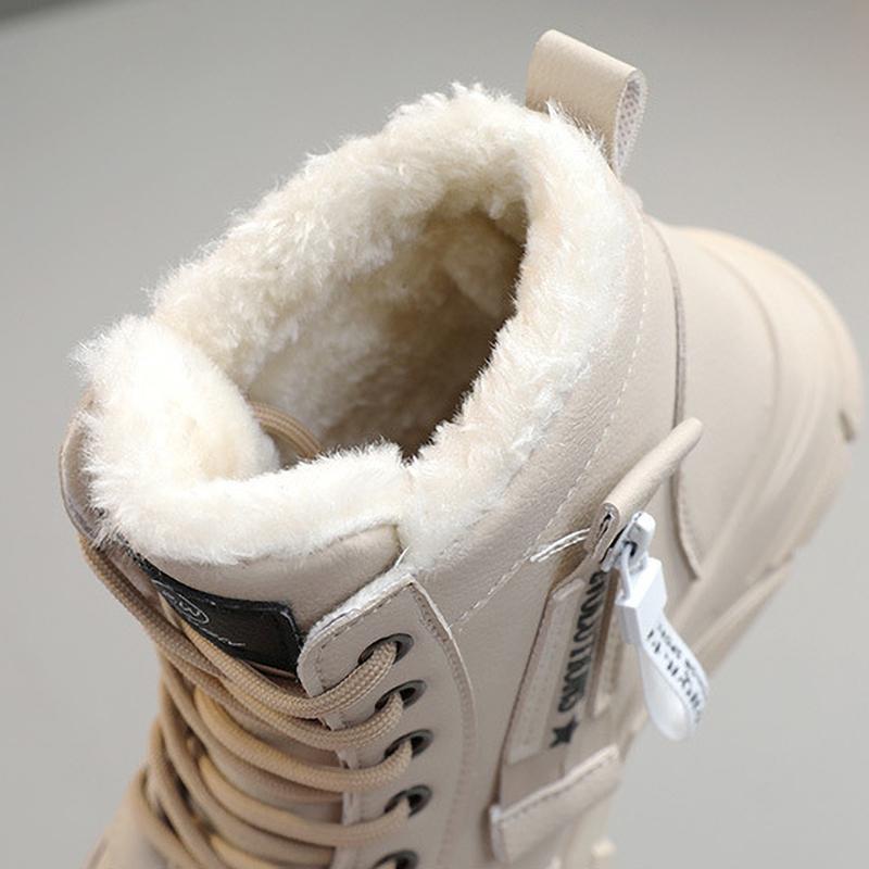 Sneakers Women Casual High Shoes Womens Winter Plush Lined Warm Shoes Thick Lace Up Sports Shoes
