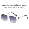 Leopard Pattern Womens Frameless Sunglasses With Pc Lenses For Trendy Street Style