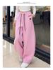 Women's 2025 Yellow Slimming Sweatpants - New Fashionable Casual Straight-Leg Wide-Leg Pants for Dance & Sports.
