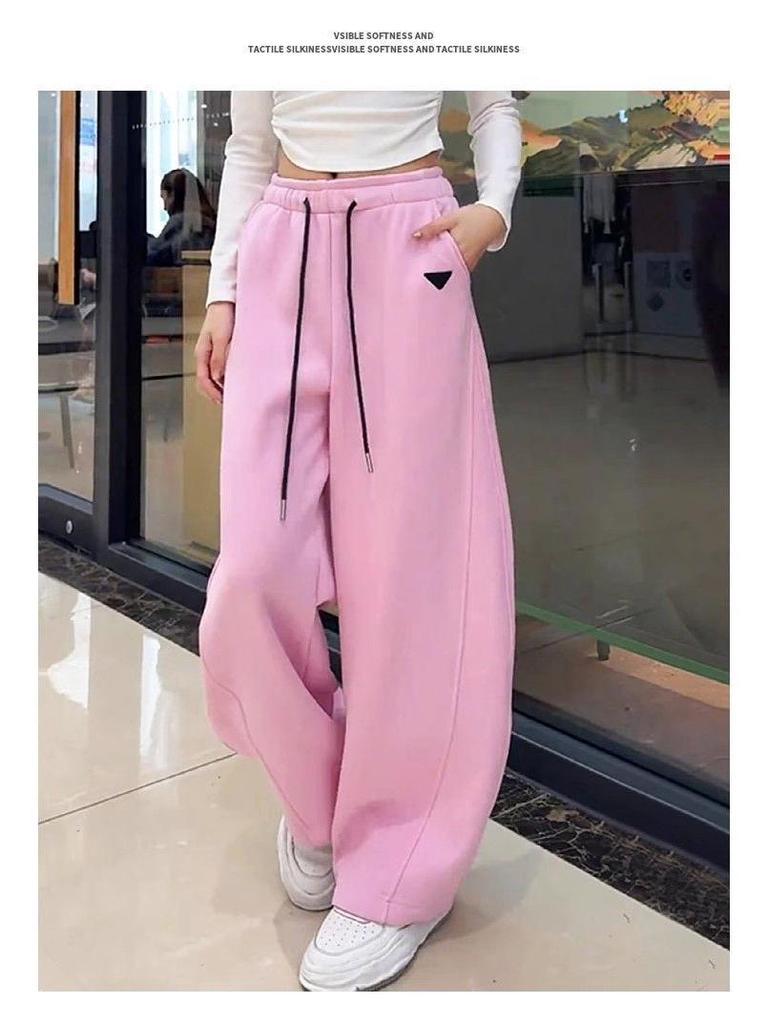 Women's 2025 Yellow Slimming Sweatpants - New Fashionable Casual Straight-Leg Wide-Leg Pants for Dance & Sports.