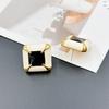 Hong Kong Style Retro Temperament Earrings Geometric Drop Glaze Simple Stud Earrings