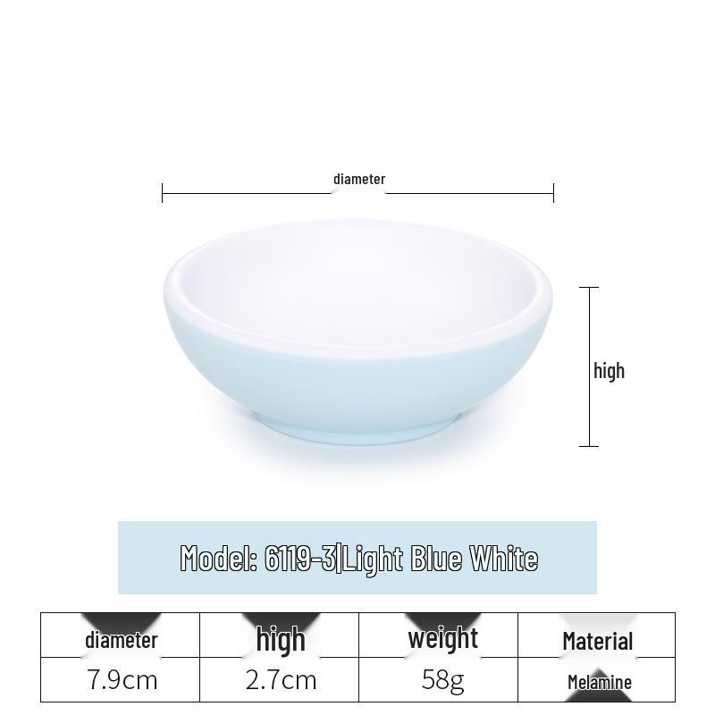 Imitation Porcelain Melamine Dipping and Snack Dish for Restaurants
