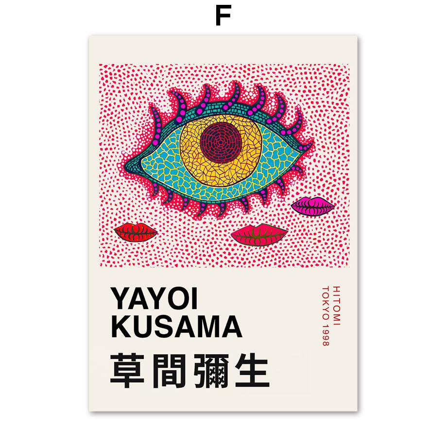Japanese Yayoi Kusama Pumpkin Polka Dot Wall Art Canvas Painting Nordic Posters And Prints Wall Pictures For Living Room Decor