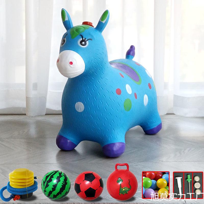 Extra Large Inflatable Bouncy Horse with Music - Thickened Leather Ride-On Pony for Children