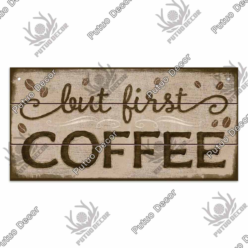 Coffee Metal Hanging Signs Decorative Plaques Door Aluminum Plaque In Home Decor Cafe Kitchen Hanging Home Decor
