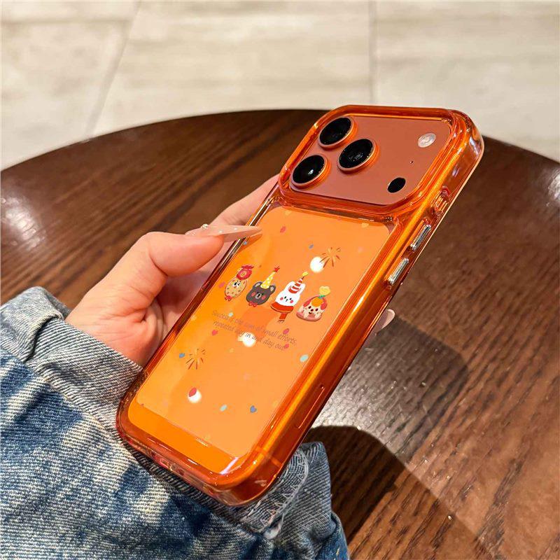 Compatible Apple 17 Pro Max Orange iPhone 17 Case with Cute Animals for 16 Pro - High-End Feel