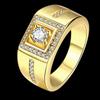 Gold Plated Stainless Steel Ring For Men Fashion Classic Zircon Finger Ring For Women Engagement