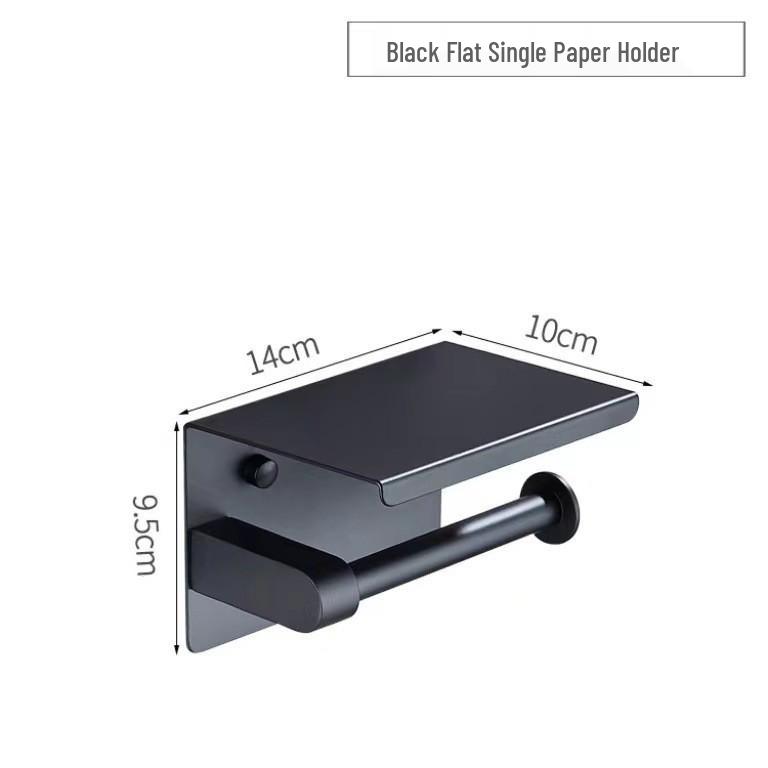 Gunmetal Grey Stainless Steel Wall-Mounted Toilet Paper Holder with Storage Rack