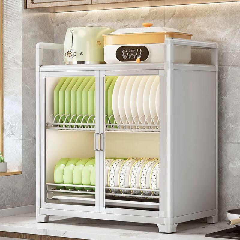 Modern Compact Countertop Dish Drying Rack with Lid