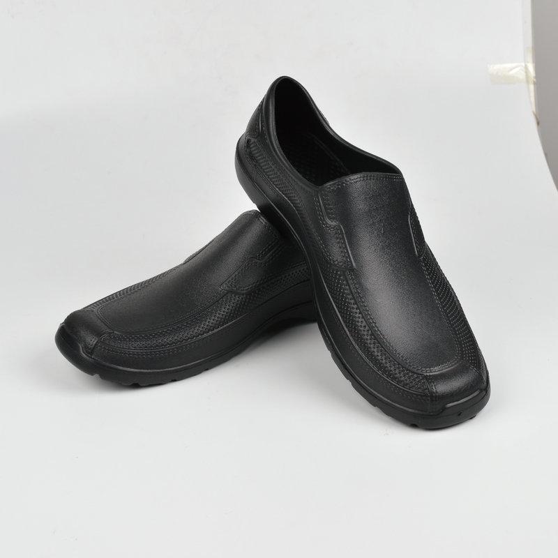 EVA Food Hygiene Boots: Oil, Acid & Alkali-Resistant Short Ankle Rain Boots - Black & White, Low-Cut, Waterproof.
