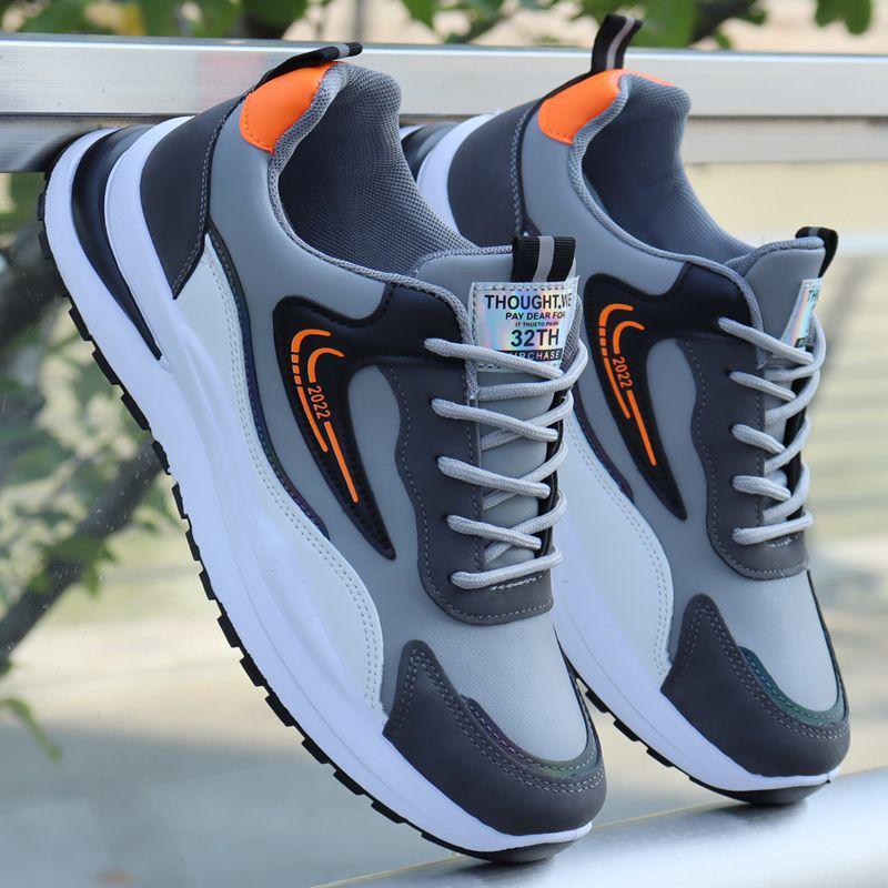 Leichte Leder-Sneaker für Herren für Frühling/Herbst - Lässig, Weiche Sohle, Lauf- & Sportschuhe für Jugendliche und Studenten