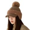 Winter Thick Rabbit Fur Baseball Cap Women's Ear Protection Velvet Knitted Cap