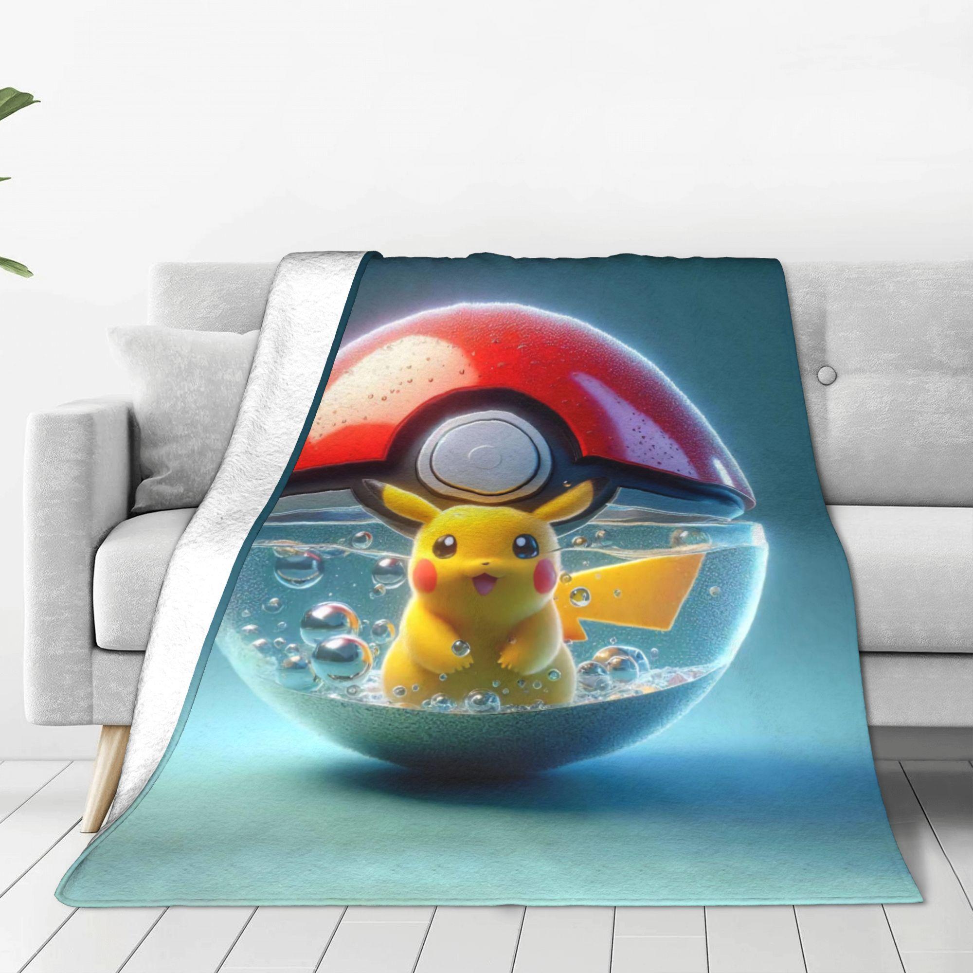 

Pikachu lightning transformation Plush Blankets Kids Flannel Throw Blanket For Outdoor Soft Customized Quality Bedspread Gift 30x40in