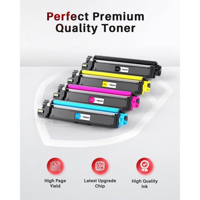 Toner Cartridges - TRAHOO - TN-247 - Compatible Brother - Pack of 4 - High Capacity