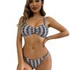 2025 Houndstooth Sexy Women's Bikini Swimwear Split Swimsuit