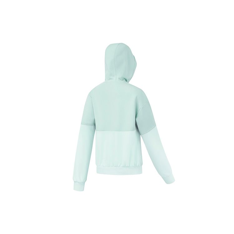 FILA 2023 Autumn New American Style Hoodie Color Block Knitted Jacket Sports Fitness Top Women tops Dream-Green A11W331503F-TQ