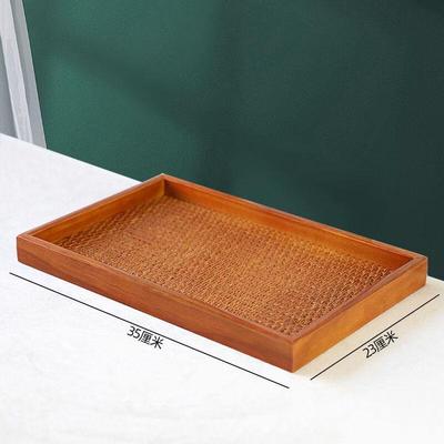 Rattan Woven Bamboo Rectangular Serving Tray