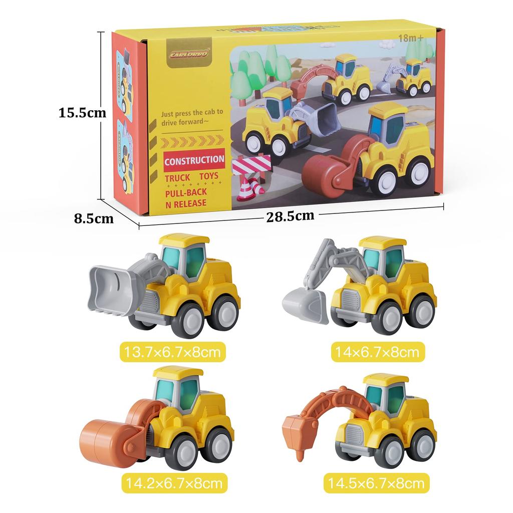 CARLORBO Mini Car Toy Sandbox Working Educational Toy ABS Construction Vehicle Set of Including an Toy Birthday Gift for Girls and Construction