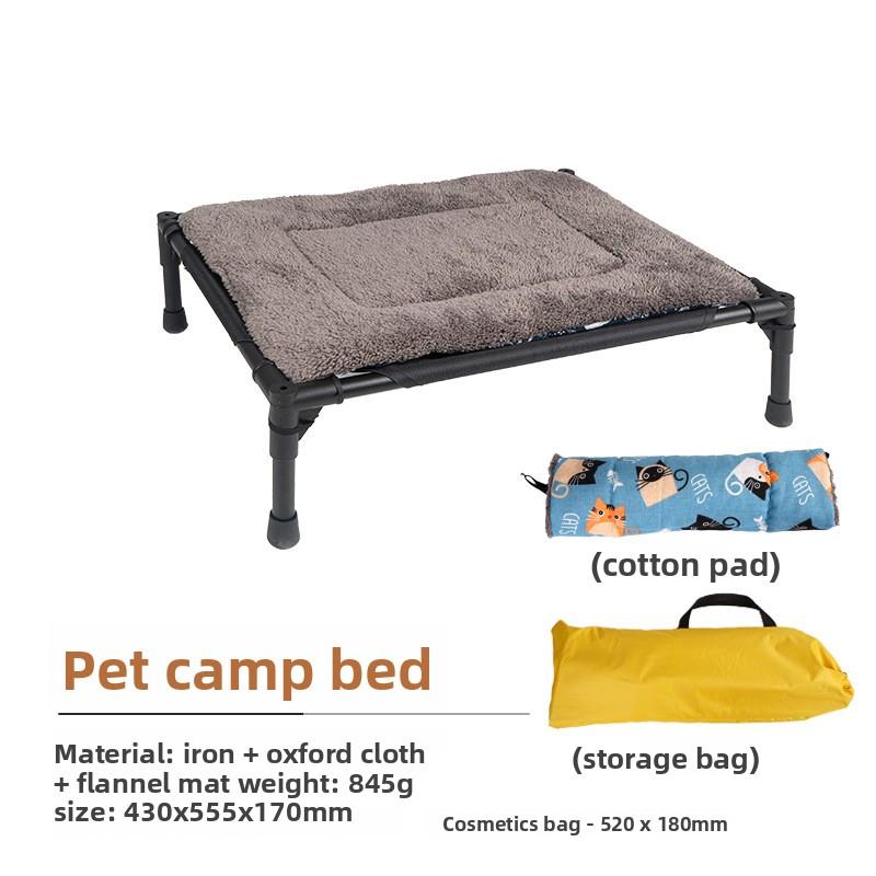 Outdoor Elevated Dog Bed Foldable Raised Pet Cot With Removable Canopy Shade Tent Breathable Dog Bed Carrying Bag Fit For Camping