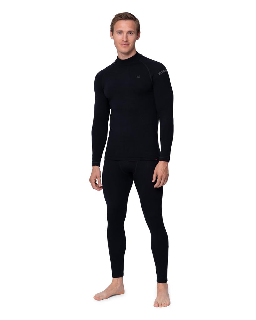 DANISH ENDURANCE Merino Wool Base Layer Set for Extreme Cold Size S Men's Weather, Black,