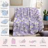 Lilac Daisy Sprig Flannel Blanket Warm Soft Halloween Christmas Couch Warm Cozy Decorative Decor Gift for All Season